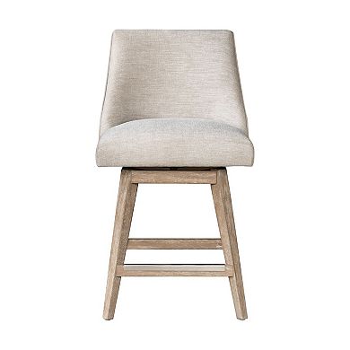 Martha Stewart Winfield Swivel Counter Stool with Upholstered Seat