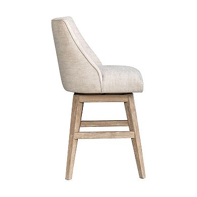 Martha Stewart Winfield Swivel Counter Stool with Upholstered Seat