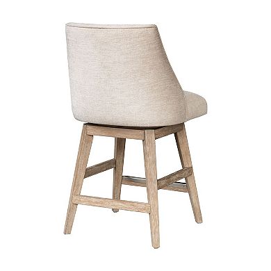 Martha Stewart Winfield Swivel Counter Stool with Upholstered Seat
