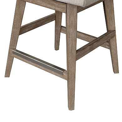 Martha Stewart Winfield Swivel Counter Stool with Upholstered Seat