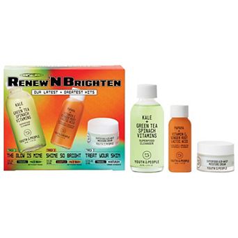 Youth To The People Renew N' Bright Mini Face Cleanser + Cream Skincare Set