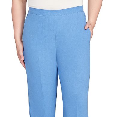 Petite Alfred Dunner Textured Pull-On Elastic Short Length Pants