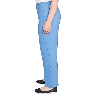 Petite Alfred Dunner Textured Pull-On Elastic Medium Length Pants