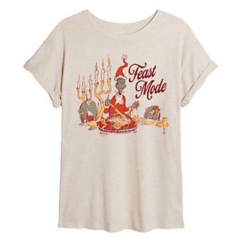 Juniors' Dr. Seuss The Grinch Feast Mode Oversized Tee