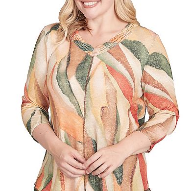 Petite Alfred Dunner Stained Glass Shimmer V-Neck Top