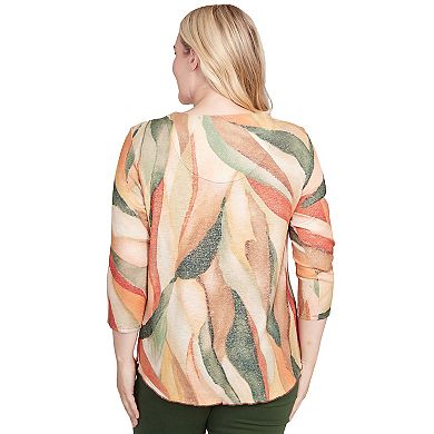 Petite Alfred Dunner Stained Glass Shimmer V-Neck Top