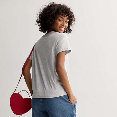 Juniors' Valentine XOXO Short Sleeve Graphic Tee