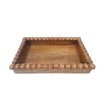 Everyday Decor Rounded Wood Bowl Table Decor