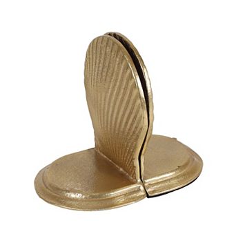 Everyday Decor Shell Design Brass Metal Bookends Table Decor