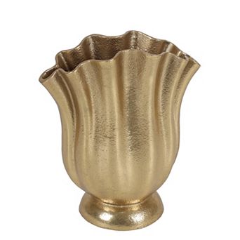 Everyday Decor Textured Brass Shell Vase