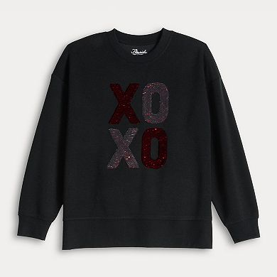 Women’s Valentine's Day XOXO Sequin Fleece Pullover