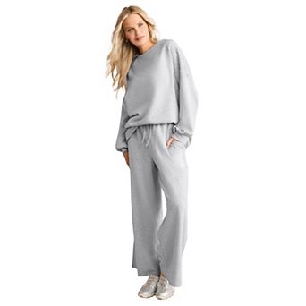 Roaman's Women's Plus Size Comfort+ Fleece Lace Shoulder Sweatshirt