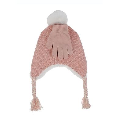 Girls 4-16 Elli by Capelli Unicorn Earflap Hat & Gloves Set