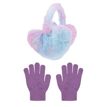 Girls Elli by Capelli Heart Earmuff & Gloves 2 pc Set