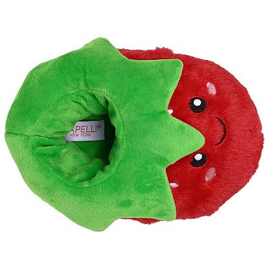 Capelli Girls Overstuffed Fruit Slippers With Embroidered Trim