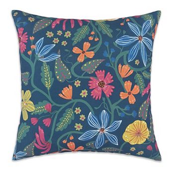 Sonoma Goods For Life® Navy Floral Indoor / Outdoor Throw Pillow