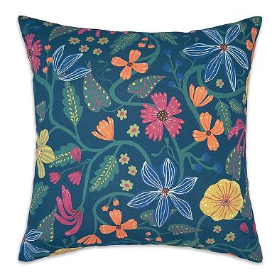 Sonoma Goods For Life® Navy Floral Indoor / Outdoor Throw Pillow