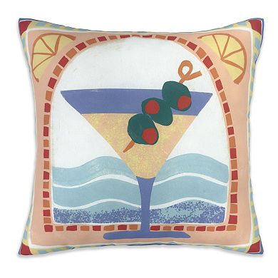 Sonoma Goods For Life® Orange Martini Indoor / Outdoor Throw Pillow
