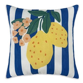 Sonoma Goods For Life® Navy Lemon Indoor / Outdoor Throw Pillow