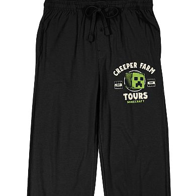 Men's Minecraft Creeper Farm Tours Pajama Pants