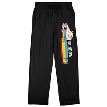 Men's Lost Kitties Cat Spilling Stripes Pajama Pants