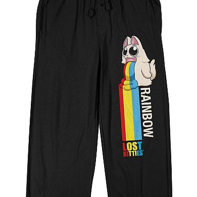 Men's Lost Kitties Cat Spilling Stripes Pajama Pants