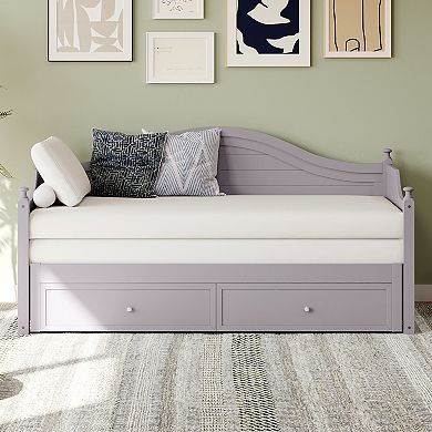Merax Wood Daybed Extended Bed with Storage Drawers
