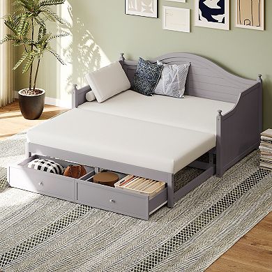 Merax Wood Daybed Extended Bed with Storage Drawers