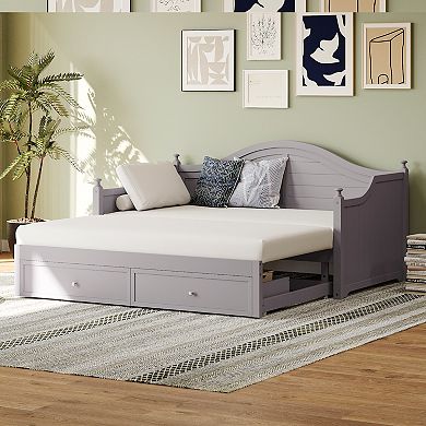 Merax Wood Daybed Extended Bed with Storage Drawers