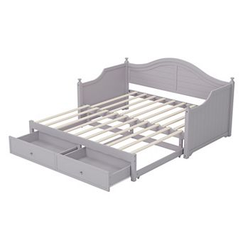 Merax Wood Daybed Extended Bed with Storage Drawers