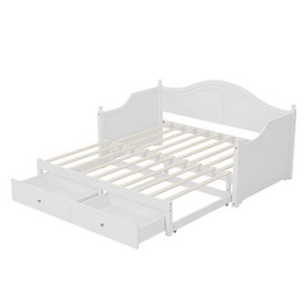 Merax Wood Daybed Extended Bed with Storage Drawers