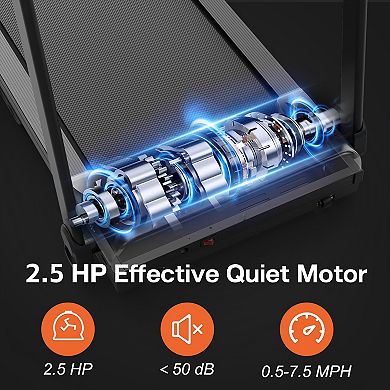 Merax Foldable Treadmill 2.5HP Electric Folding Treadmill Running Walking Machine for Home Gym