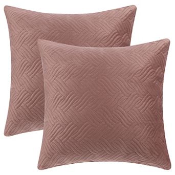 Velvet Knitted Throw Pillow Covers, Pack of 2 Spring Decorative Pillow Cases Square 18" x 18"