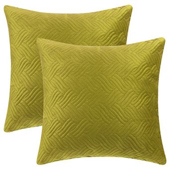 Velvet Knitted Throw Pillow Covers, Pack of 2 Spring Decorative Pillow Cases Square 18" x 18"