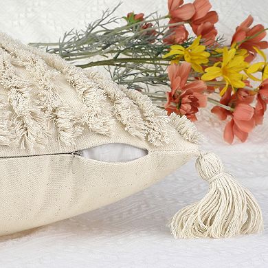 1pcs Boho Throw Pillow Covers with Tassels Woven Tufted Bohemian Cushion Cover 18"x18"