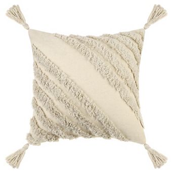 1 pc Boho Throw Pillow Covers with Tassels Woven Tufted Bohemian Cushion Cover 18"x18"