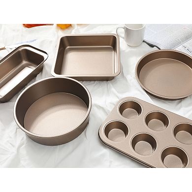5 PCS Nonstick, Carbon Steel Oven Safe Bakeware Set, Durable Baking Pans Set, Sheet Pans for Baking