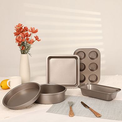 5 PCS Nonstick, Carbon Steel Oven Safe Bakeware Set, Durable Baking Pans Set, Sheet Pans for Baking