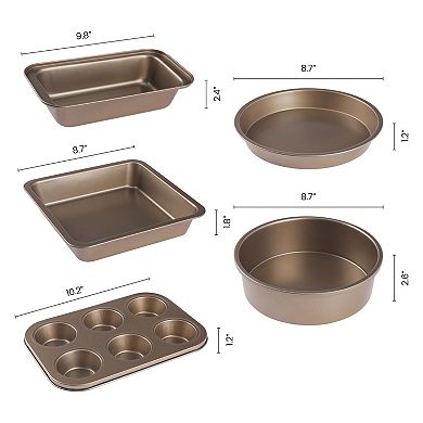 5 PCS Nonstick, Carbon Steel Oven Safe Bakeware Set, Durable Baking Pans Set, Sheet Pans for Baking