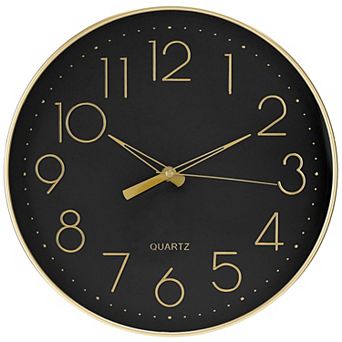 Wall Clock, Silent Non-Ticking Modern Battery Operated Clocks for Living Room, Office, Home, 12 Inch