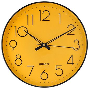 Wall Clock, Silent Non-Ticking Modern Battery Operated Clocks for Living Room, Office, Home, 12 Inch
