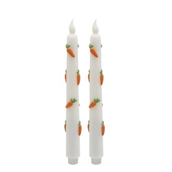 Celebrate Together™ Easter Carrot Pattern LED Taper Candle Set of 2
