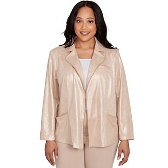 Plus Size Alfred Dunner Faux Suede Shimmer Jacket
