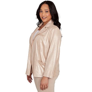 Plus Size Alfred Dunner Faux Suede Shimmer Jacket