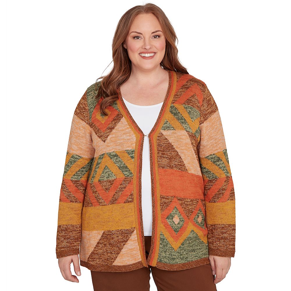 ADORA Full Size Frayed Denim Sleeve Sweater Cardigan Plus Size