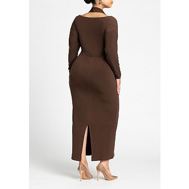 ELOQUII Women's Plus Size Maxi Dress With Halter Layer