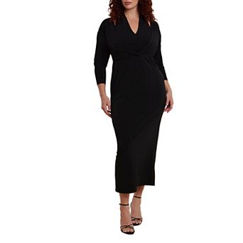 ELOQUII Women's Plus Size Maxi Dress With Halter Layer