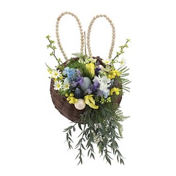 Celebrate Together™ Easter Bunny Ear Floral Artificial Hanging Basket