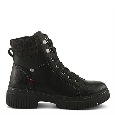 Patrizia Bantu Women's Ankle Lace-Up Booties with Lug Sole