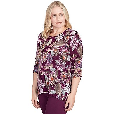 Women's Alfred Dunner Batik Floral Melange Printed Top